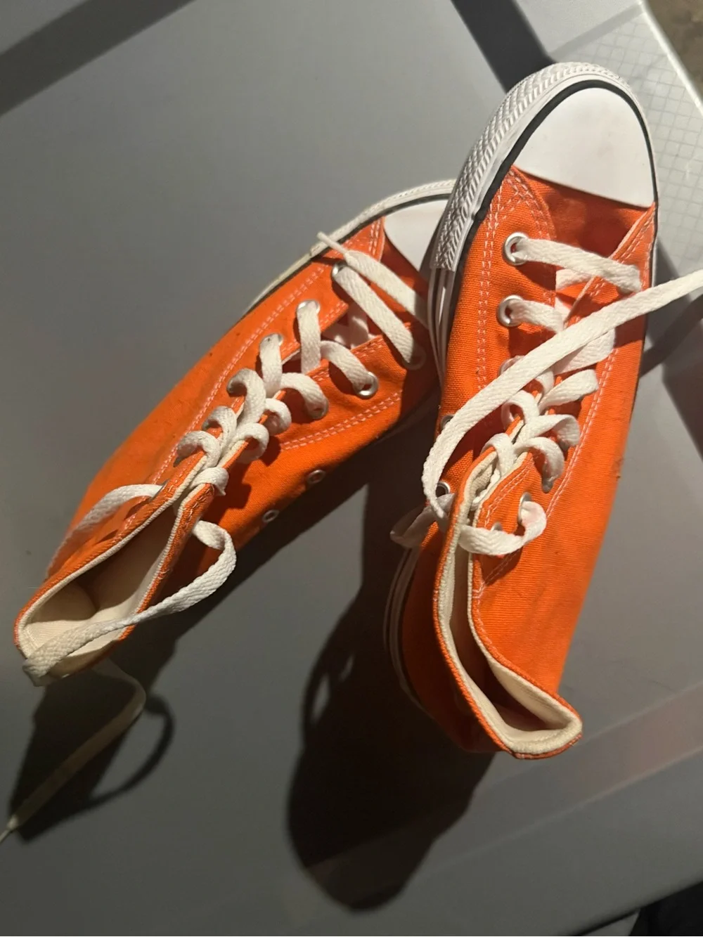 Converse Kids Orange Canvas Low-Top Sneakers with White Accents